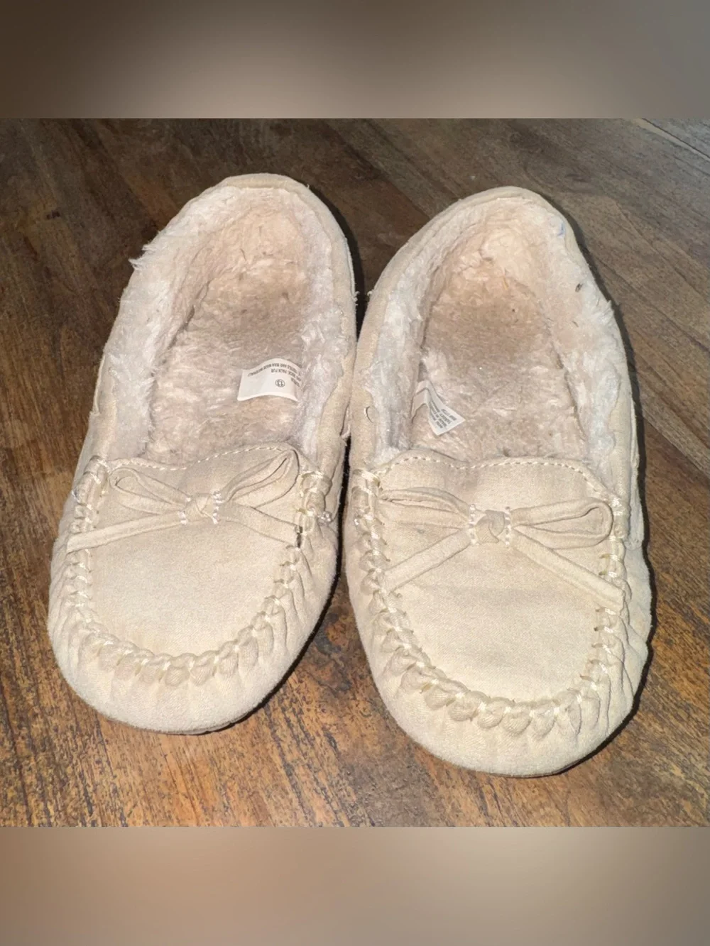 Kids Toddler Girls Cozy Faux Fur Lined Moccasin Slippers size 13